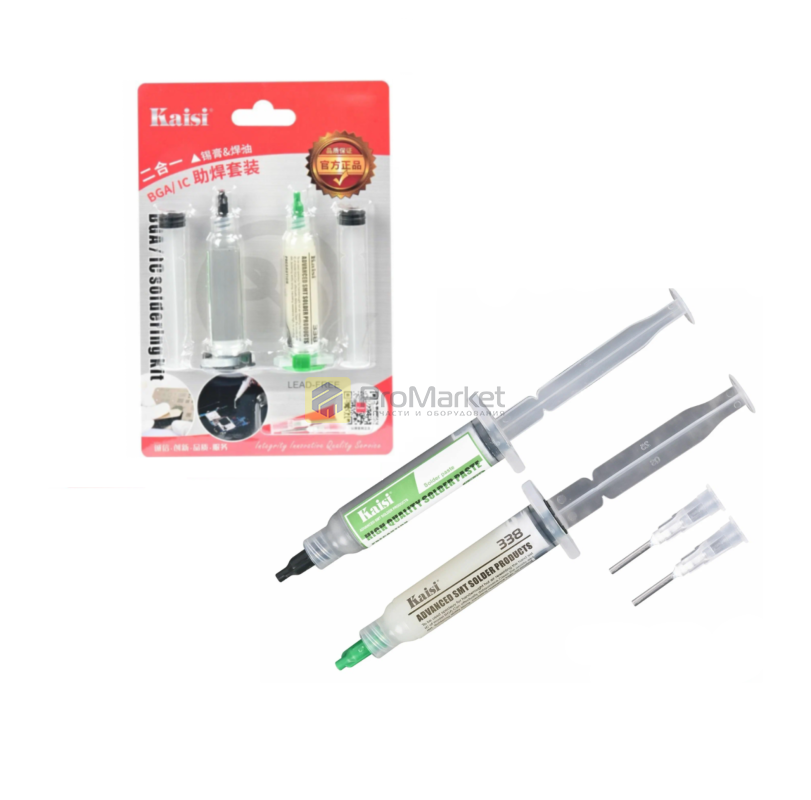 Набор для пайки - Kaisi (паста 138°C & флюс №338)