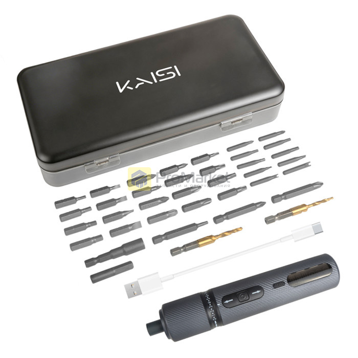 Отвертка электрическая Kaisi D359 (беспроводная, 37 сменных бит)