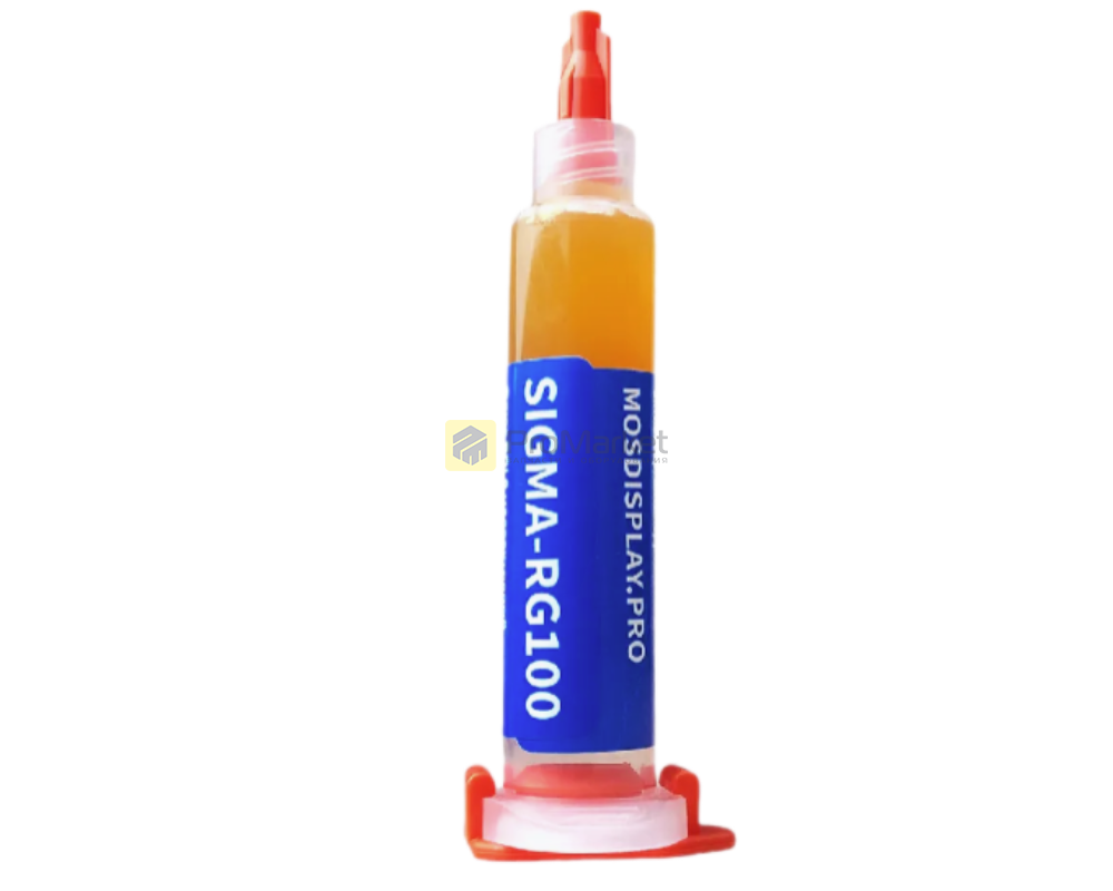 Флюс - MosDisplay "Sigma-RG100" для BGA, SMD и DIP. Малоактивный; безотмывочный; 10 мл