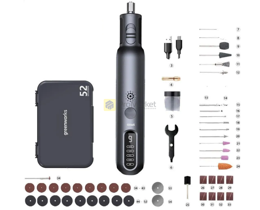 Гравер - GreenWorks "AGK302 52" (8v,80 Вт)