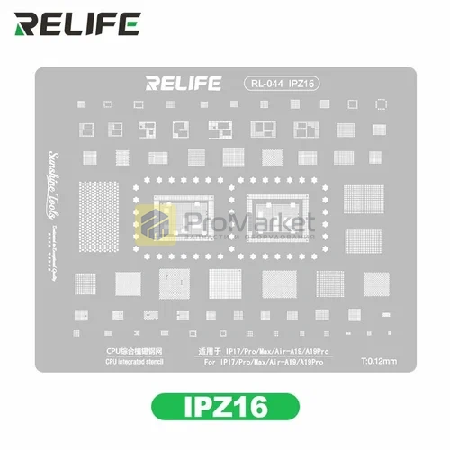 Tрафарет для реболлинга RELIFE RL-044 IPZ16 / IP17-A19 / A19 Pro