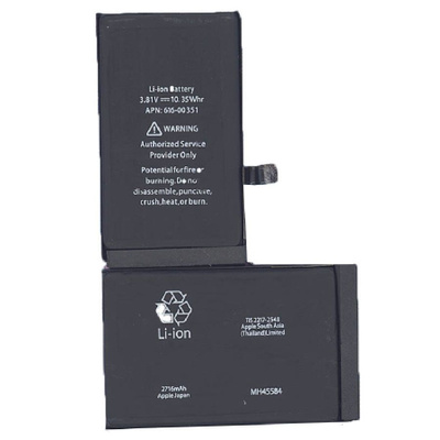 Аккумулятор для Apple iPhone X (АКБ 2716 mAh, 3.81 V) (фабричный оригинал, (скотч) проклейка)