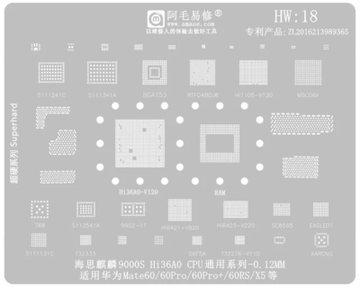 Трафарет - Amaoe "HW18 Mate 60 Pro" 0.12mm
