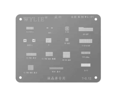 Трафарет - Wylie "WL-01" (Lcd set, iPhone X - 13 Pm)